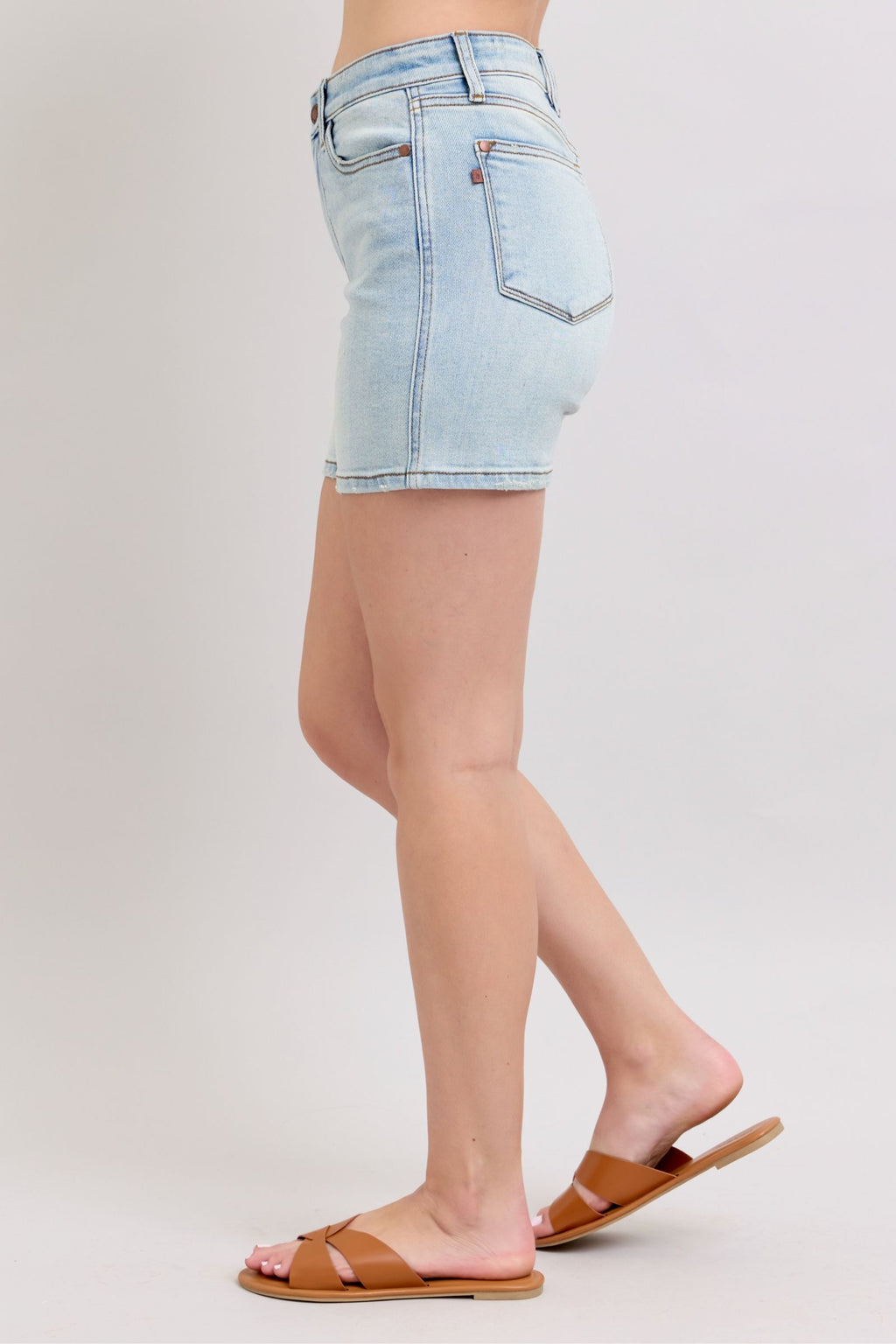Judy Blue Plus Size Denim Shorts With Pockets 2 Button Closure Durable Comfort For Women Coco’s Tee Boutique