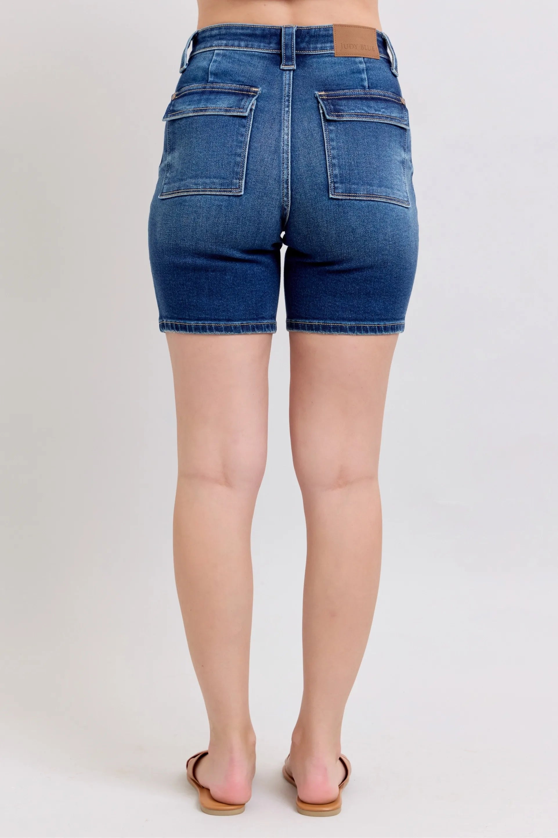 Judy Blue Full Size High Waist Bermudas Jeans W/ Back Flap Pockets Plus Size Coco’s Tee Boutique