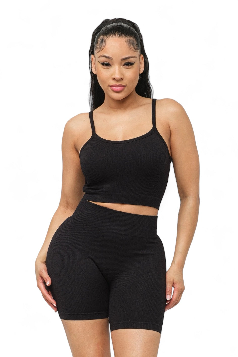 Seamless Basic Tank Top and Biker Shorts Set The House of Stylez