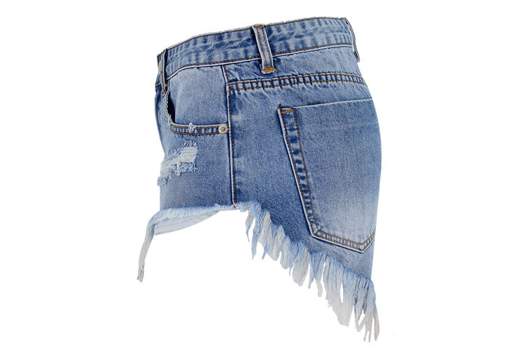 Women's Ripped Denim Summer Jean Shorts High Rise Hem Jeans Shorts SHOMICOBOUTIQUE