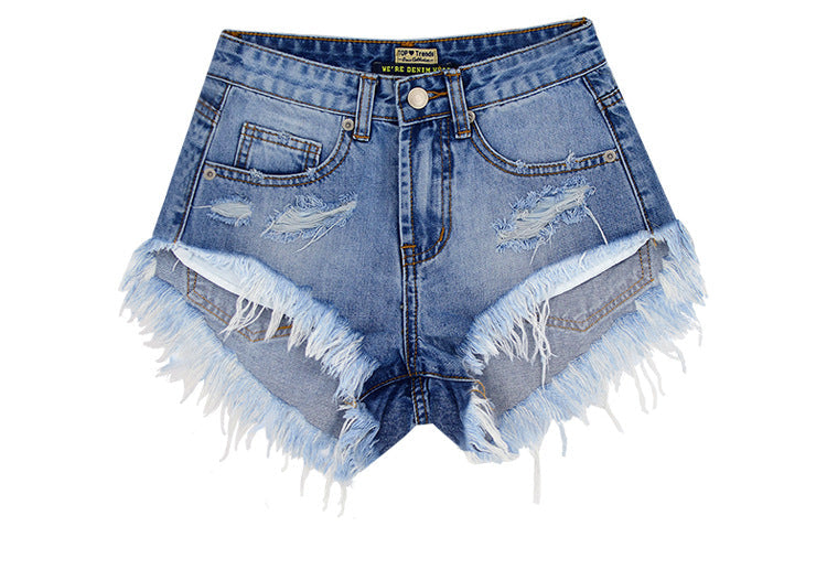 Women's Ripped Denim Summer Jean Shorts High Rise Hem Jeans Shorts SHOMICOBOUTIQUE