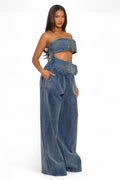 Denim Diva Belted Jumpsuit The House of Stylez