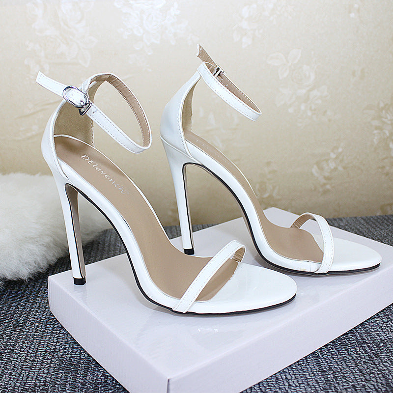 Women's Fish Mouth Stiletto Sandals | Buckle High Heel Open-Toe Heels Sarah Express