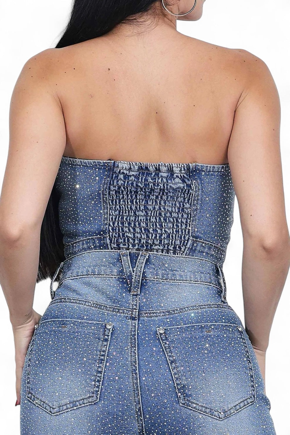Iridescent Rhinestone Star Tube Top The House of Stylez