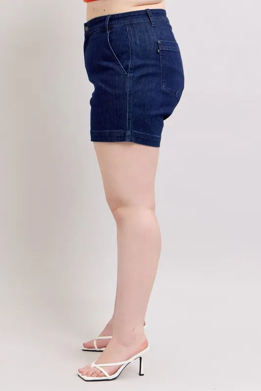 Judy Blue Full Size High Waist Denim Shorts Plus Size Selvanelle