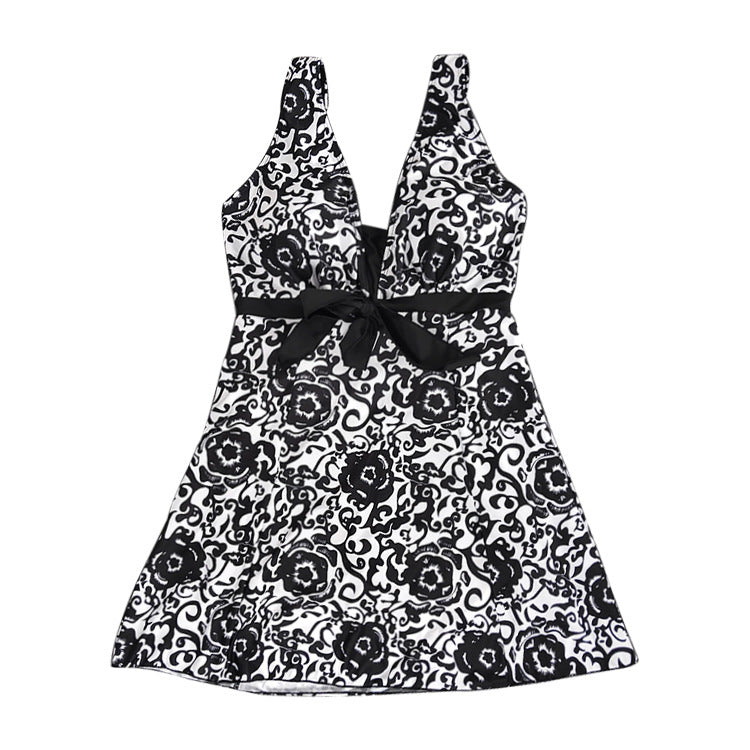 Print plus-size skirt split swimsuit FLIPSTYLEZLLC