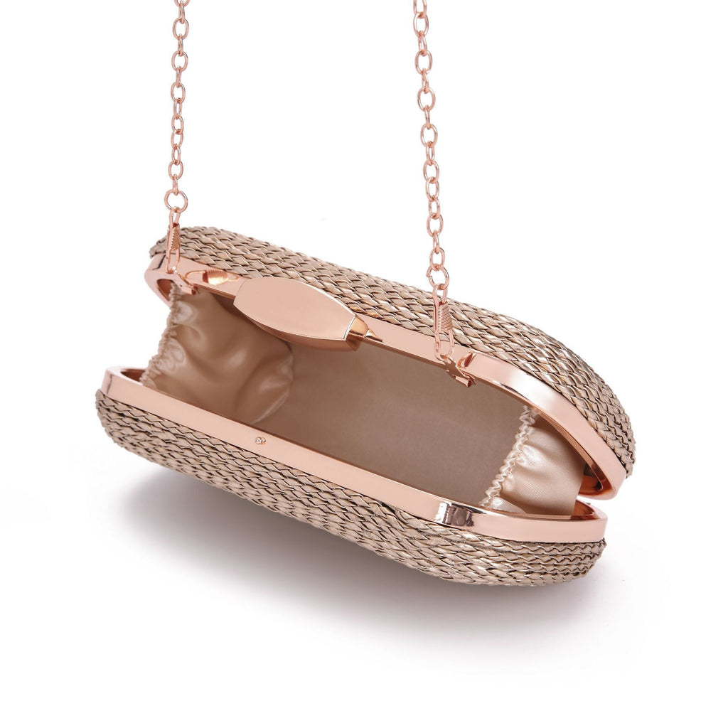 PU women's bag single shoulder woven evening bag nowadaysfashion