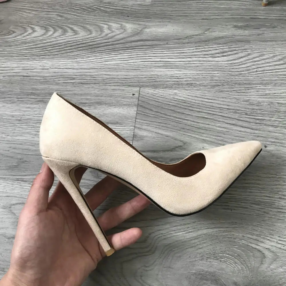 High Heel 12cm Blue Black Suede Women Pumps Super High Heels Sexy Pointed Toe Yellow Pink Satin Heels Womans Shoes 2025 SHOMICOBOUTIQUE