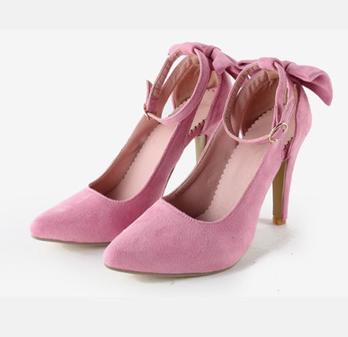 Women's Bow Pointed-Toe High Heels | Faux Leather Stiletto Sandals Sarah Express