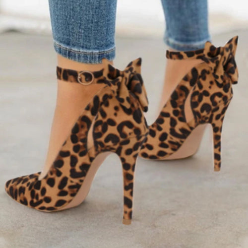 Women's Bow Pointed-Toe High Heels | Faux Leather Stiletto Sandals Sarah Express