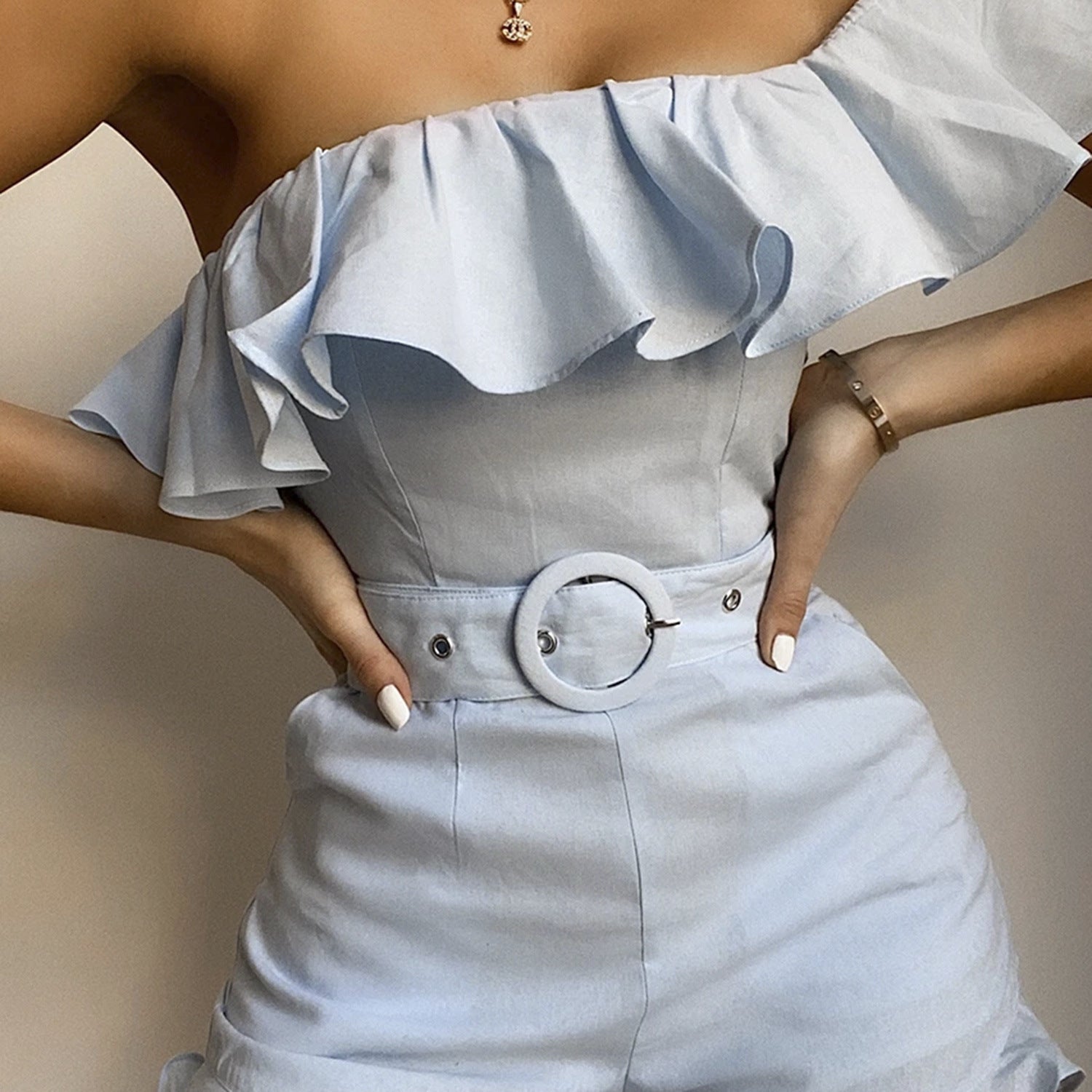 COSYGAL Sexy Jumpsuit Romper Shorts Playsuit Club Summer Women Clothing Bodycon Bodysuit One Shoulder Femme Catsuit Clothes FLIPSTYLEZLLC