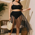 Plus Size Bikini Split Swimsuit Gauze Skirt FLIPSTYLEZLLC