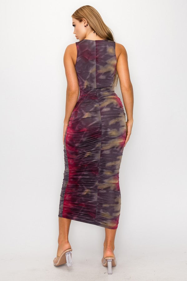 Fire & Brimstone Sleeveless Ruched Midi Dress S&E Retail Expo