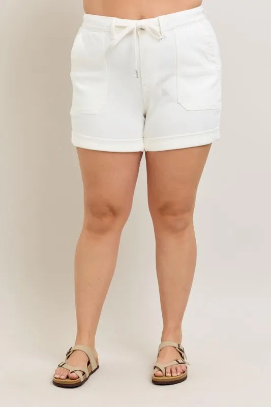 Judy Blue Full Size High Waist Cuff Denim Shorts Plus Size Selvanelle