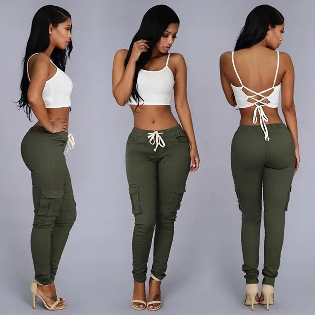 Elegant Elastic Women Pants Oversize Drawstring Long Pencil Pants nowadaysfashion