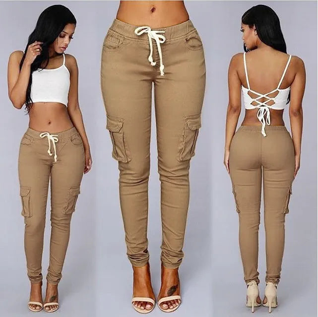Elegant Elastic Women Pants Oversize Drawstring Long Pencil Pants nowadaysfashion