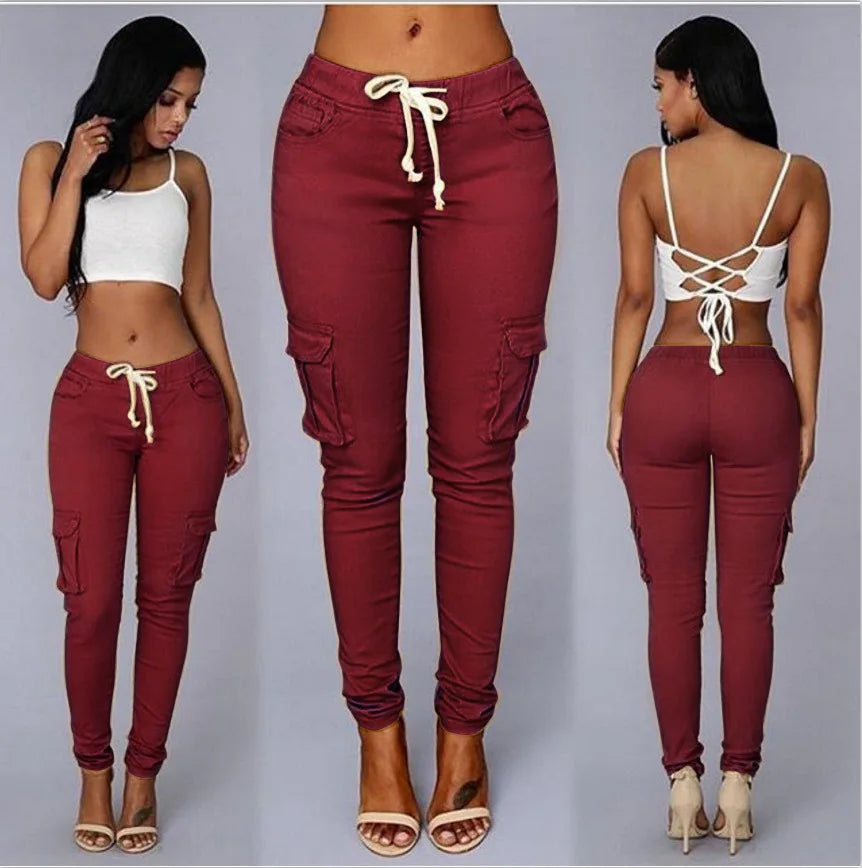 Elegant Elastic Women Pants Oversize Drawstring Long Pencil Pants nowadaysfashion