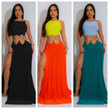Ringed Open Back Slit Up Maxi Dress/Coverup Dress S&E Retail Expo