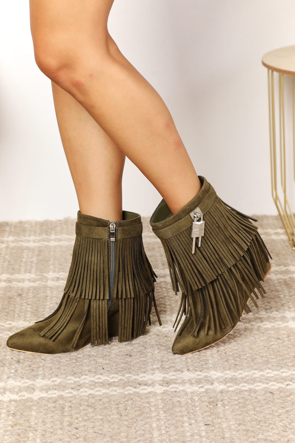 Legend Women's Tassel Wedge Heel Ankle Booties MyGoodyShop.com