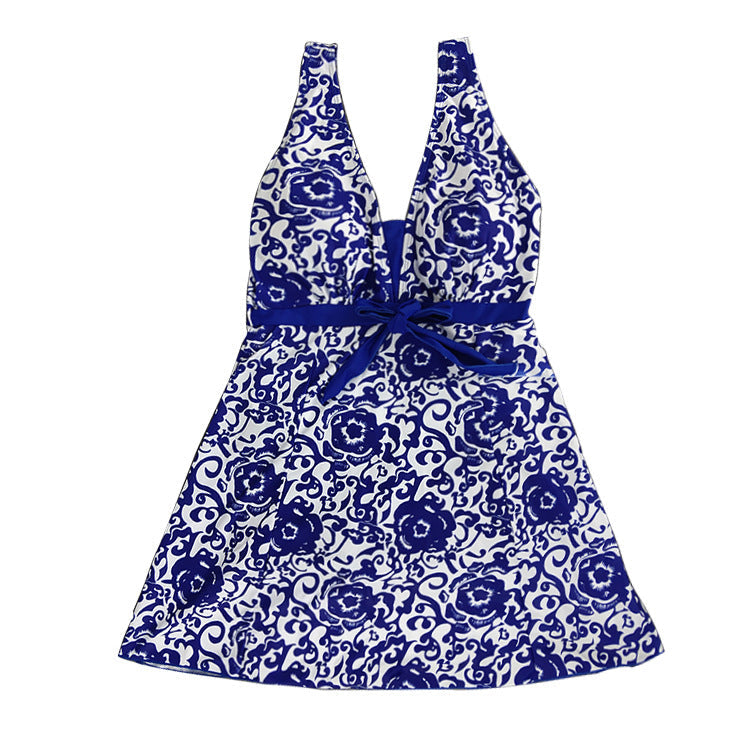 Print plus-size skirt split swimsuit FLIPSTYLEZLLC