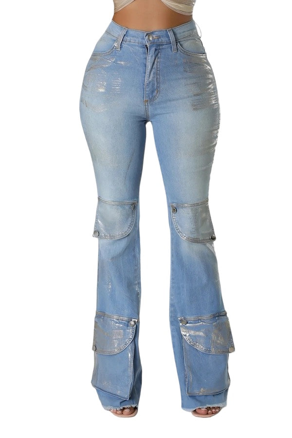 Foil Cargo Pocket Jean The House of Stylez