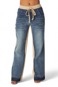 April Straight Leg Denim Jean Sweatpants The House of Stylez