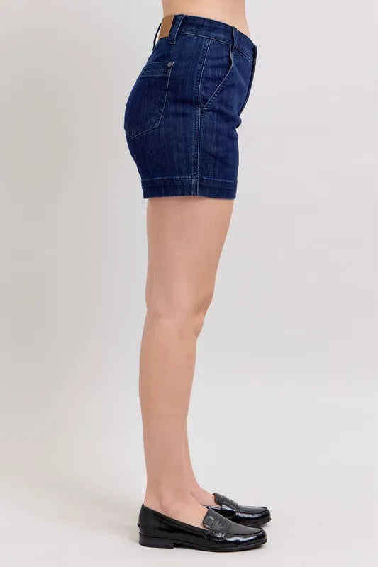 Judy Blue Full Size High Waist Denim Shorts Plus Size Selvanelle