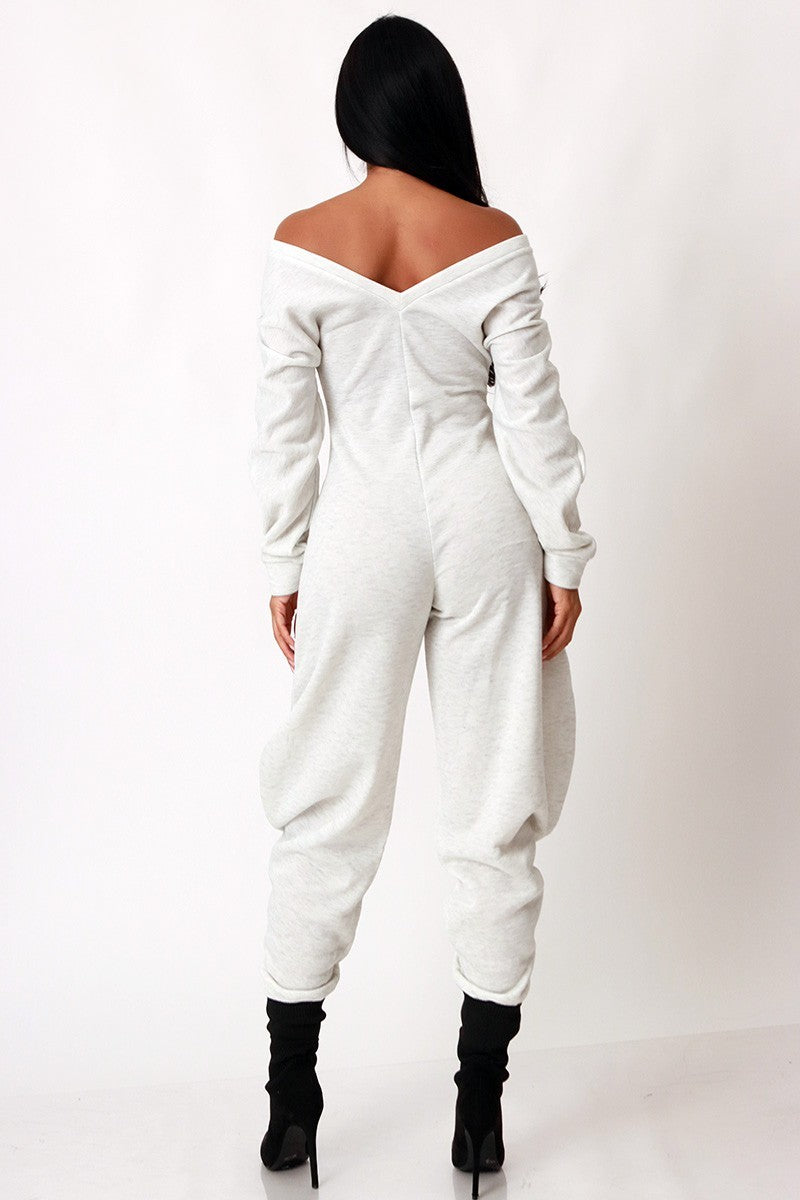 My Comfort Zone Lounge Jumpsuit- Grey S&E Retail Expo