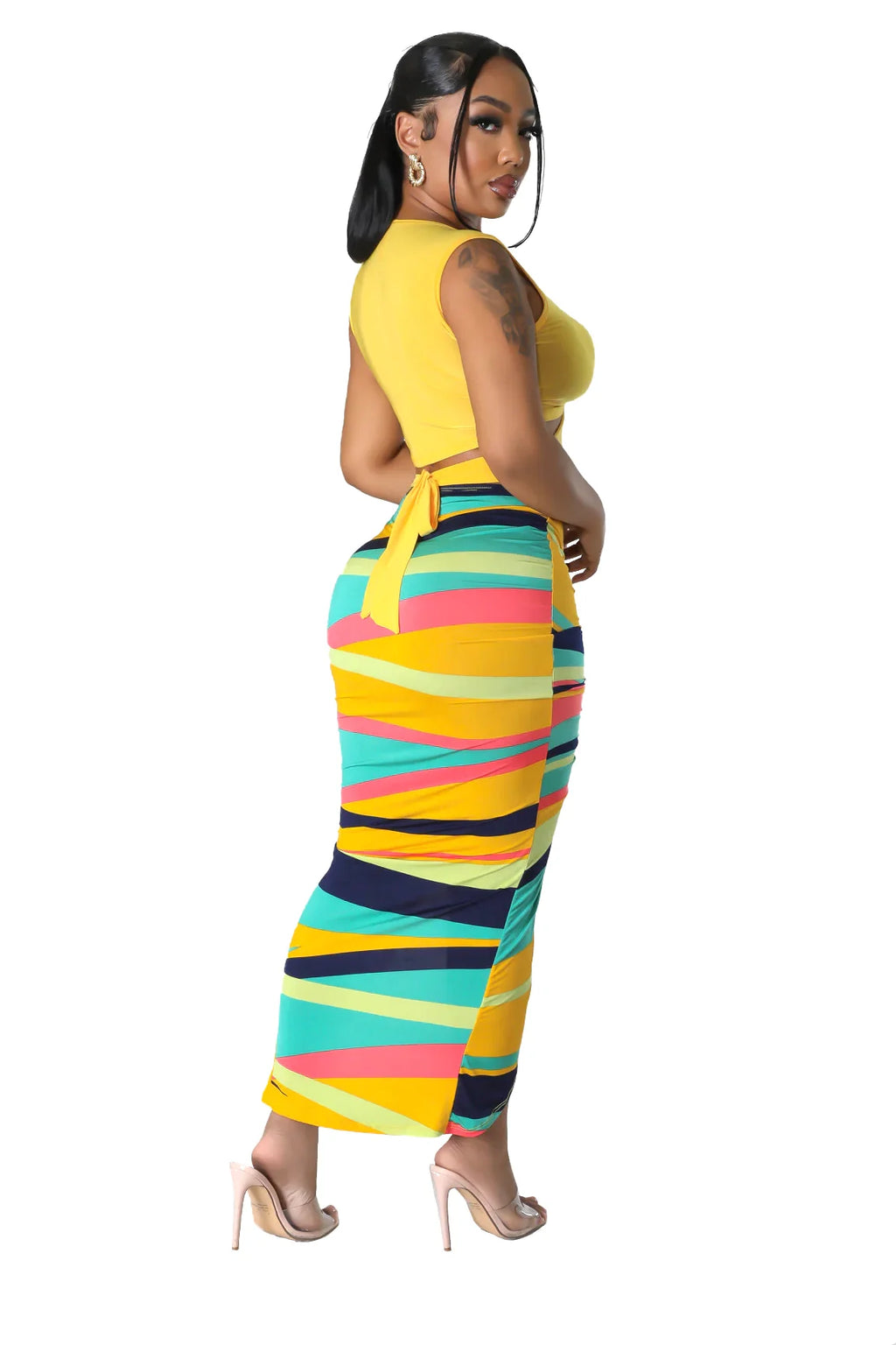 2 PC Crop Top Skirt Set The House of Stylez