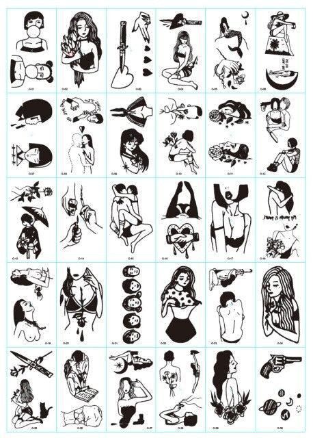 30 Pieces/set Small Luxury Temporary Tattoo Sticker Colorful Drawing Flower Cute Body Tatoo For Kids Adults Stevvex