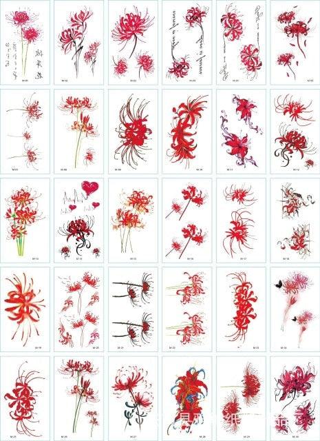 30 Pieces/set Small Luxury Temporary Tattoo Sticker Colorful Drawing Flower Cute Body Tatoo For Kids Adults Stevvex