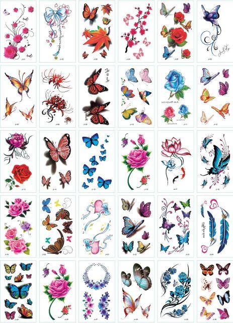 30 Pieces/set Small Luxury Temporary Tattoo Sticker Colorful Drawing Flower Cute Body Tatoo For Kids Adults Stevvex