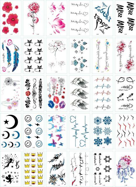 30 Pieces/set Small Luxury Temporary Tattoo Sticker Colorful Drawing Flower Cute Body Tatoo For Kids Adults Stevvex