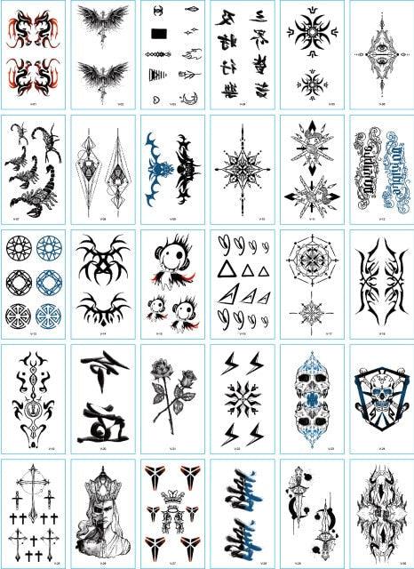 30 Pieces/set Small Luxury Temporary Tattoo Sticker Colorful Drawing Flower Cute Body Tatoo For Kids Adults Stevvex