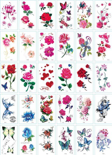 30 Pieces/set Small Luxury Temporary Tattoo Sticker Colorful Drawing Flower Cute Body Tatoo For Kids Adults Stevvex