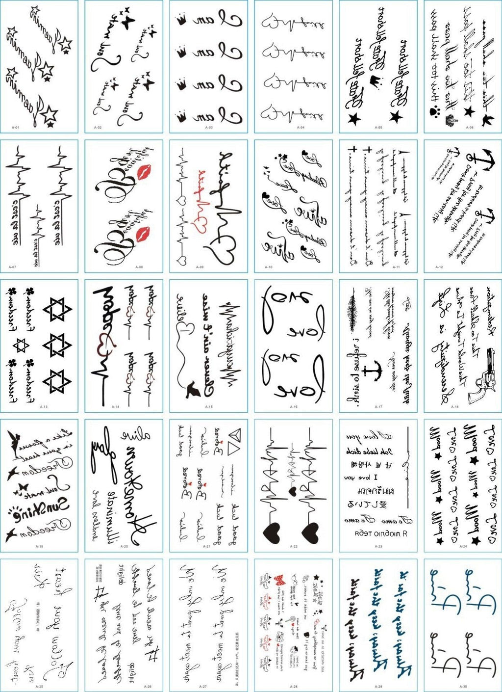 30 Pieces/set Small Luxury Temporary Tattoo Sticker Colorful Drawing Flower Cute Body Tatoo For Kids Adults Stevvex