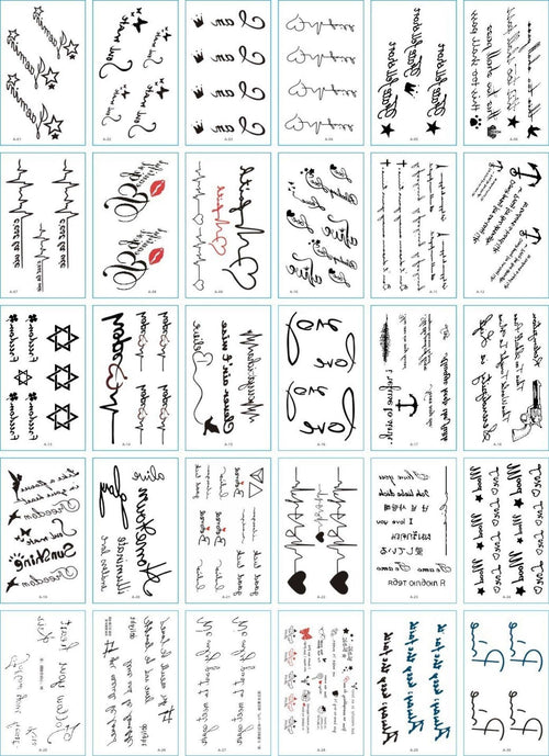 30 Pieces/set Small Luxury Temporary Tattoo Sticker Colorful Drawing Flower Cute Body Tatoo For Kids Adults Stevvex