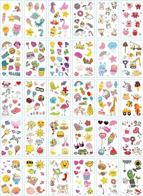 30 Pieces/set Small Luxury Temporary Tattoo Sticker Colorful Drawing Flower Cute Body Tatoo For Kids Adults Stevvex