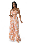 Two Piece Cropped Top & Wide Leg Pant Suit The House of Stylez