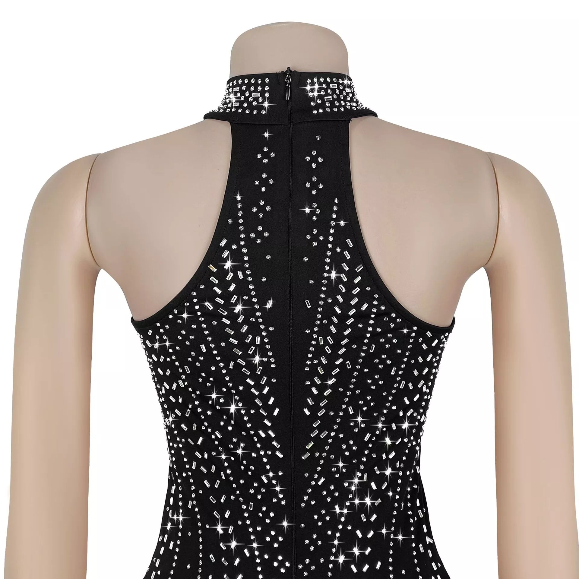 Sparkling Rhinestone Cutout Jumpsuit Shopimist