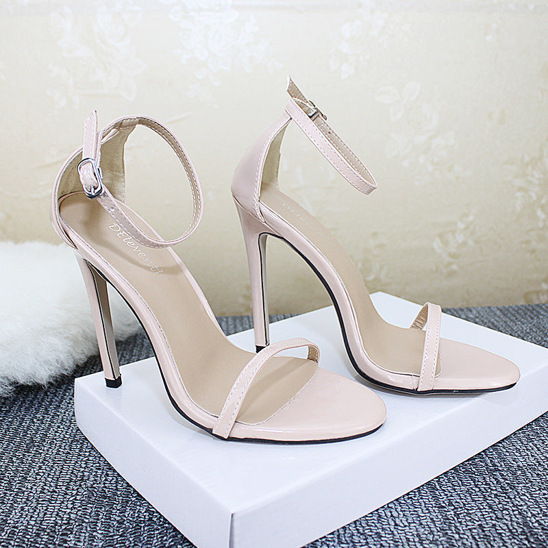 Women's Fish Mouth Stiletto Sandals | Buckle High Heel Open-Toe Heels Sarah Express