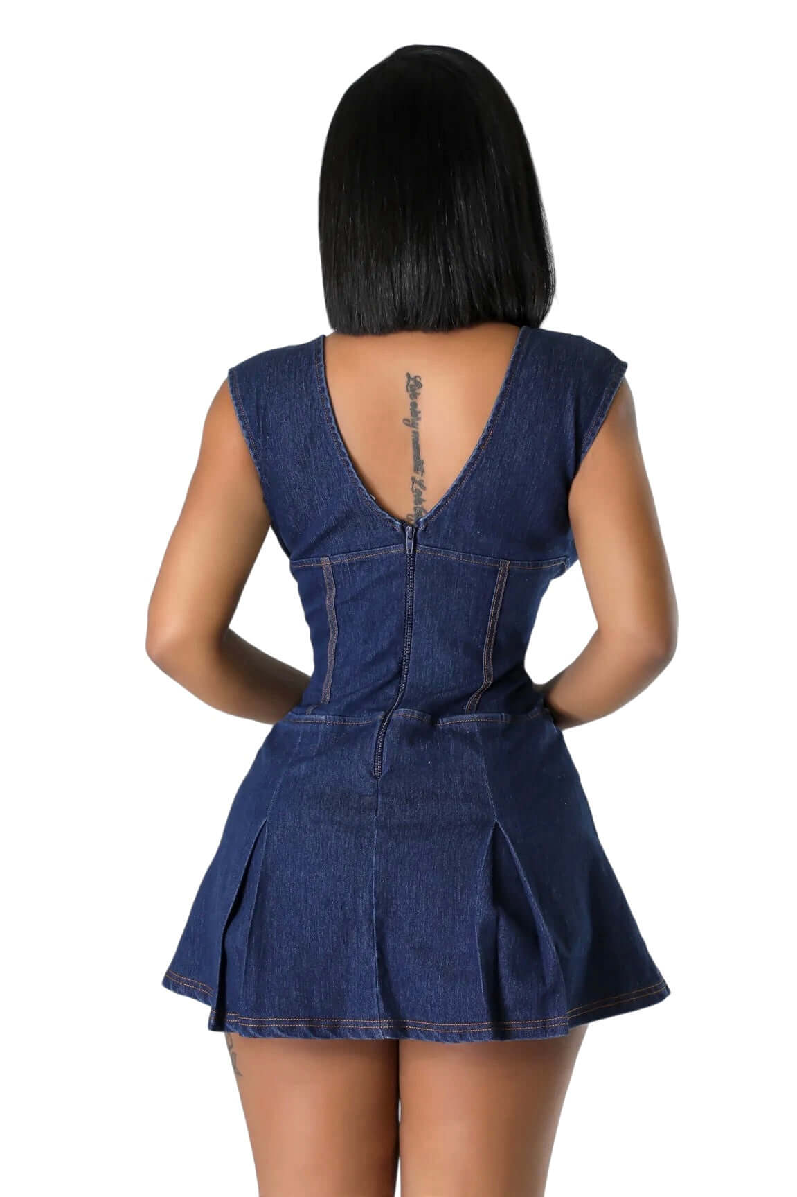 Dark Denim V-Neck Romper The House of Stylez