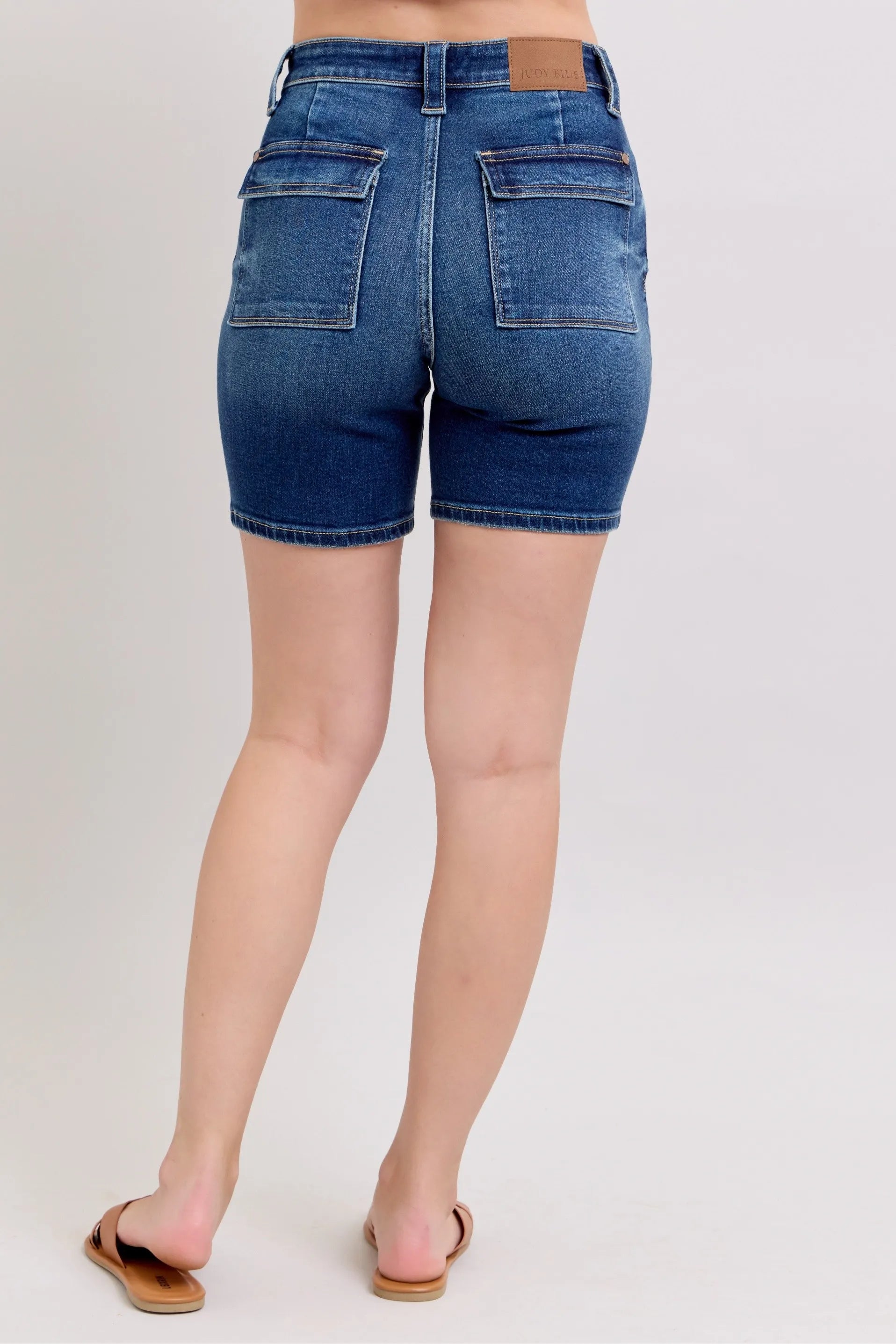 Judy Blue Full Size High Waist Bermudas Jeans W/ Back Flap Pockets Plus Size Coco’s Tee Boutique