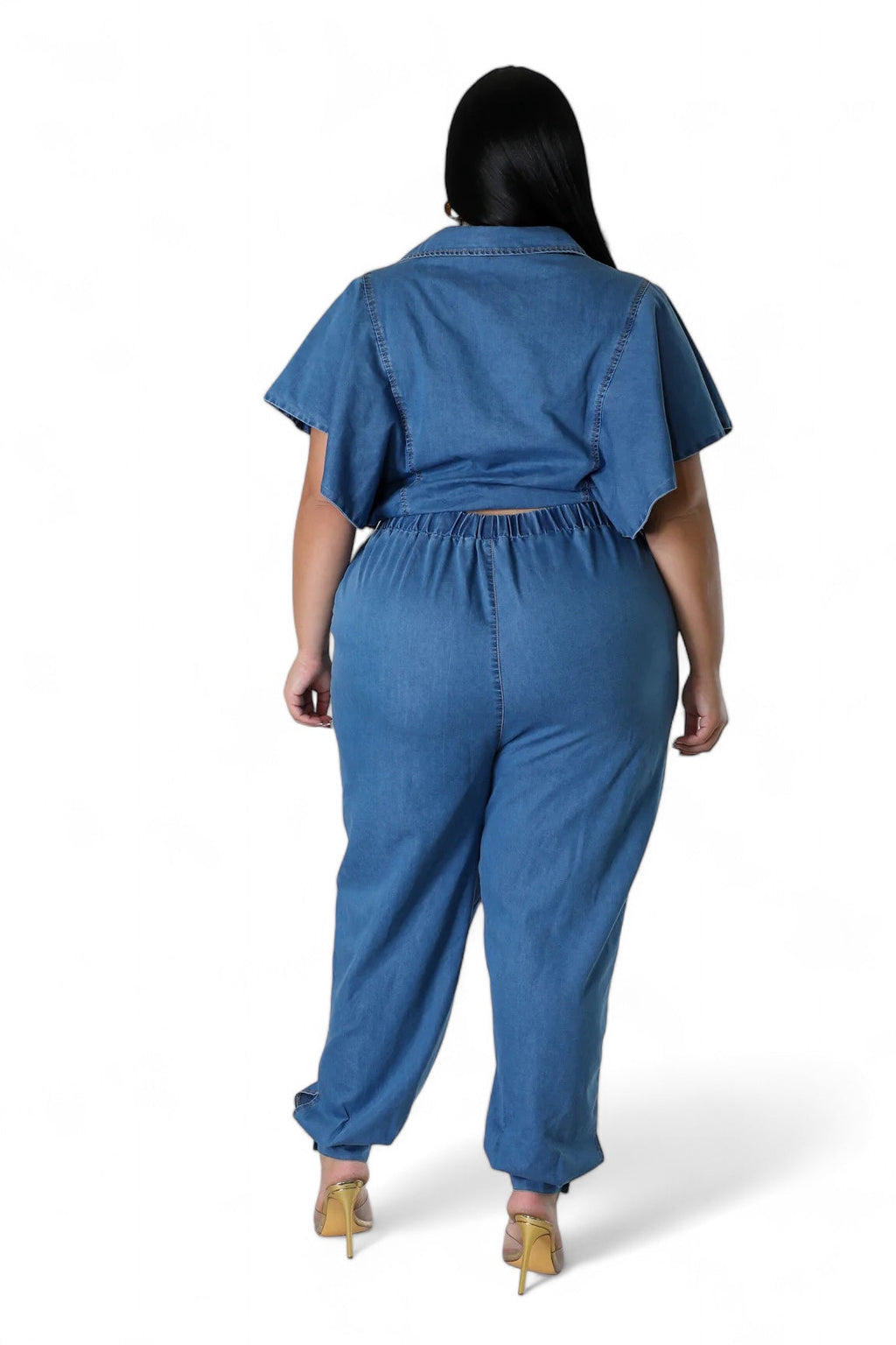 Curvy Denim Pants Set The House of Stylez