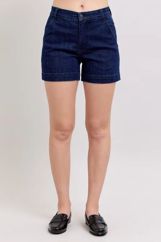Judy Blue Full Size High Waist Denim Shorts Plus Size Selvanelle