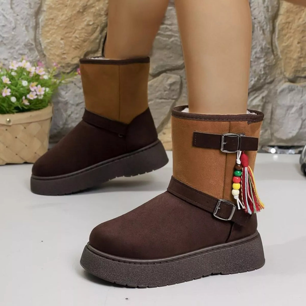 Bohemian Style Ankle Boots with Tassel Decor Simply Love