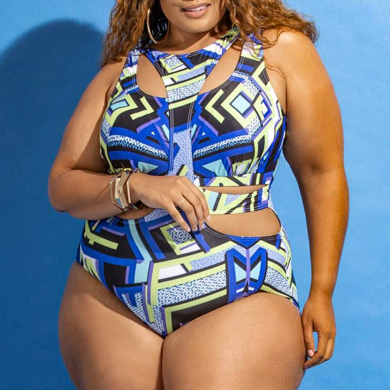 Ethnic Print Plus Size Swimsuit Bikini FLIPSTYLEZLLC