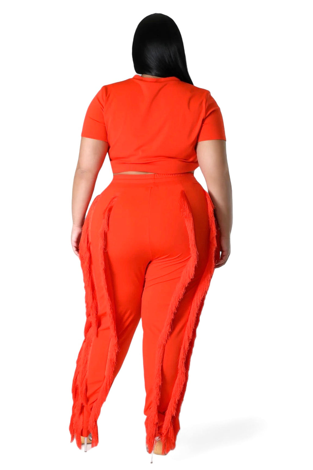 Curvy Short Sleeve Top Matching Tassel Pants The House of Stylez