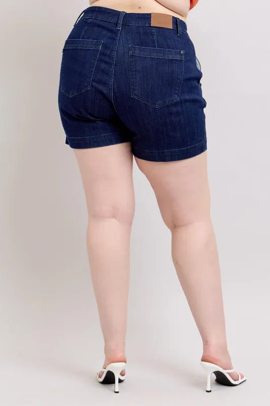 Judy Blue Full Size High Waist Denim Shorts Plus Size Selvanelle