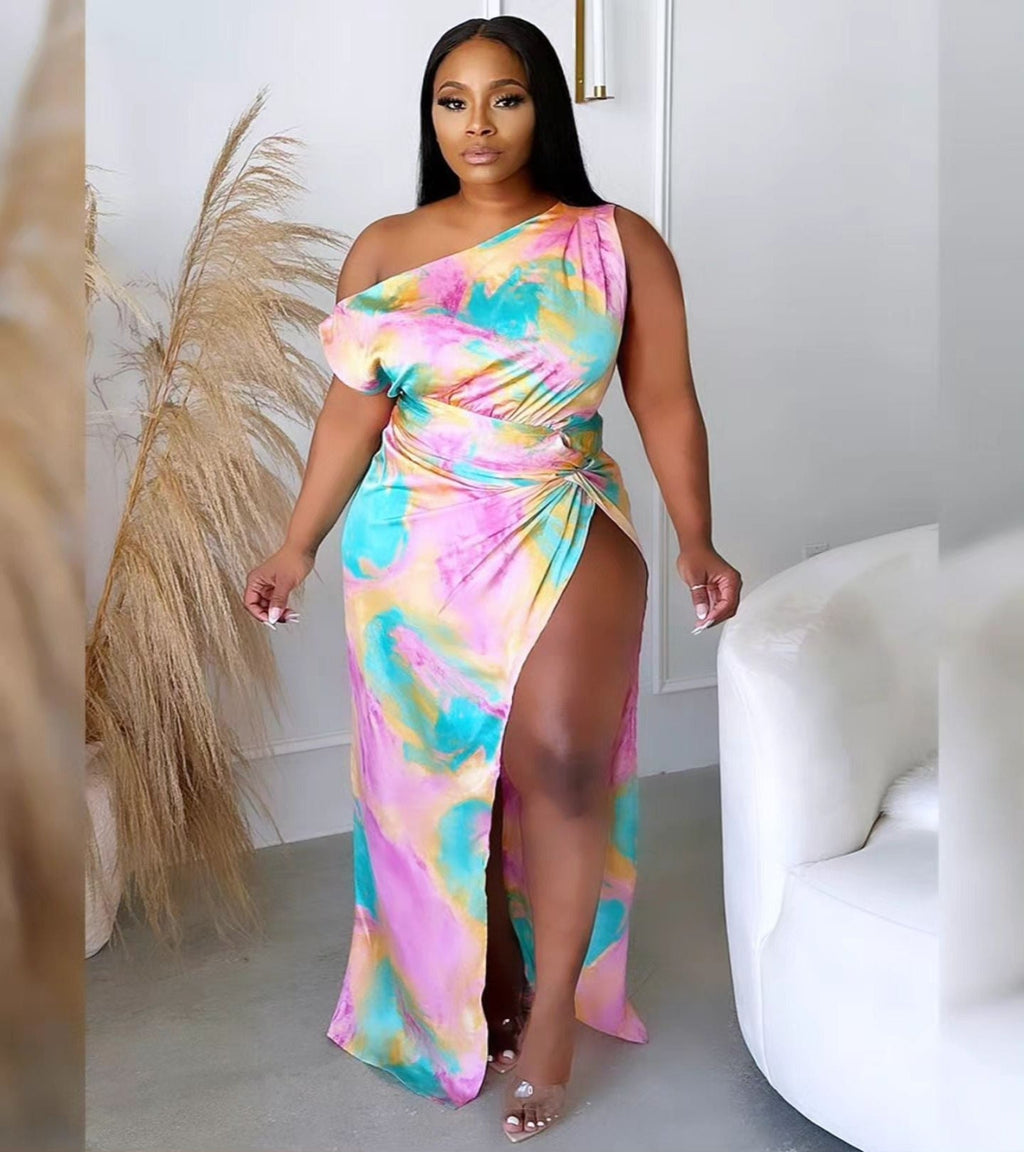 Aura Off Shoulder Maxi Dress - Plus Size Fasheabe